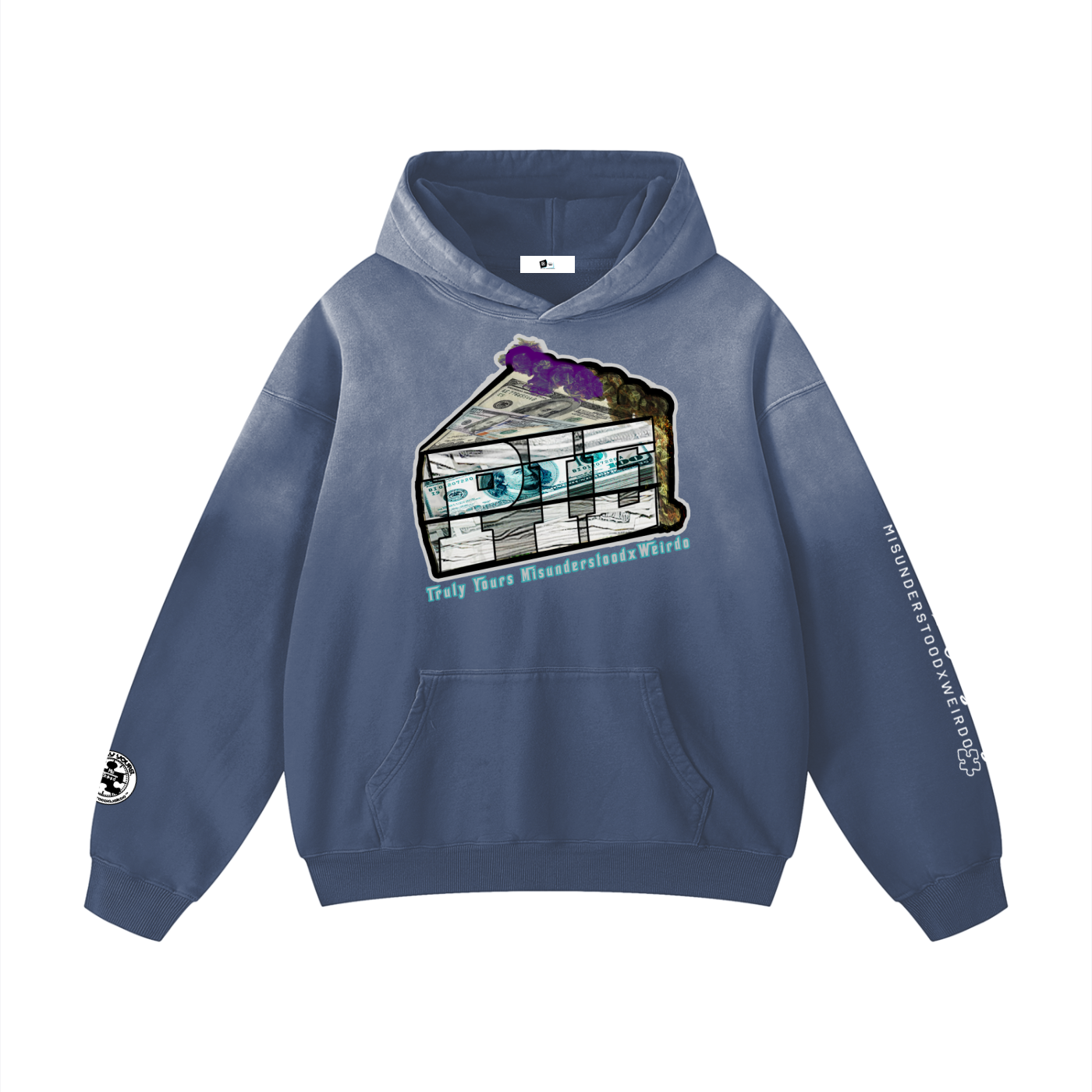 P.I.E "100" Heavy Weight Oversized Sun faded Hoodie