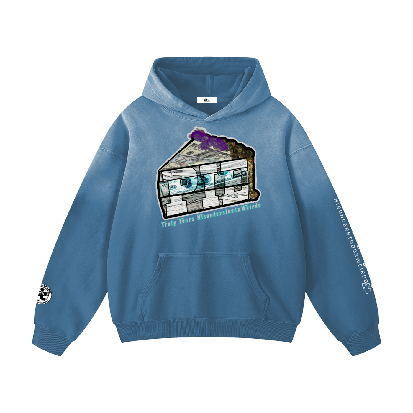 P.I.E "100" Heavy Weight Oversized Sun faded Hoodie