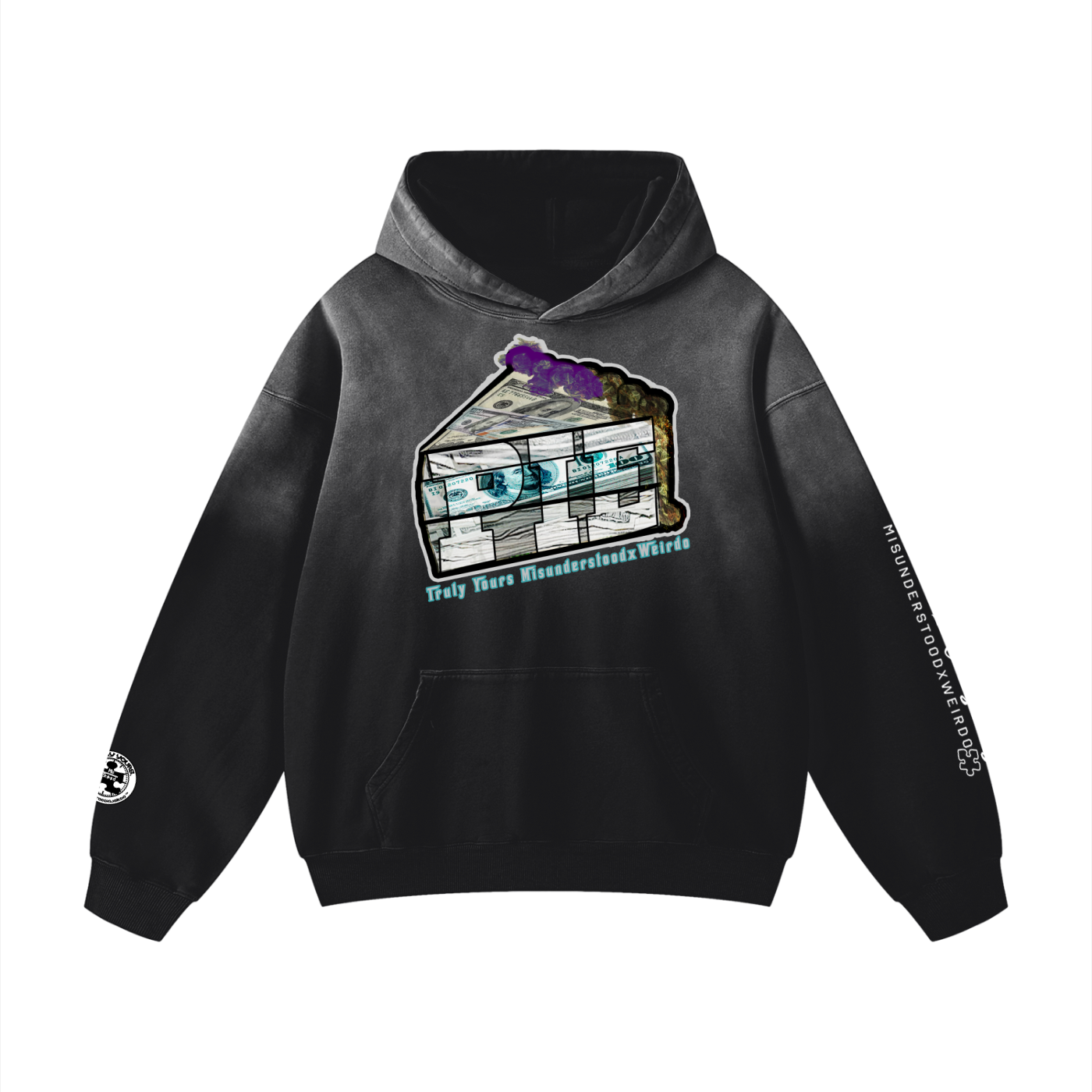 P.I.E "100" Heavy Weight Oversized Sun faded Hoodie