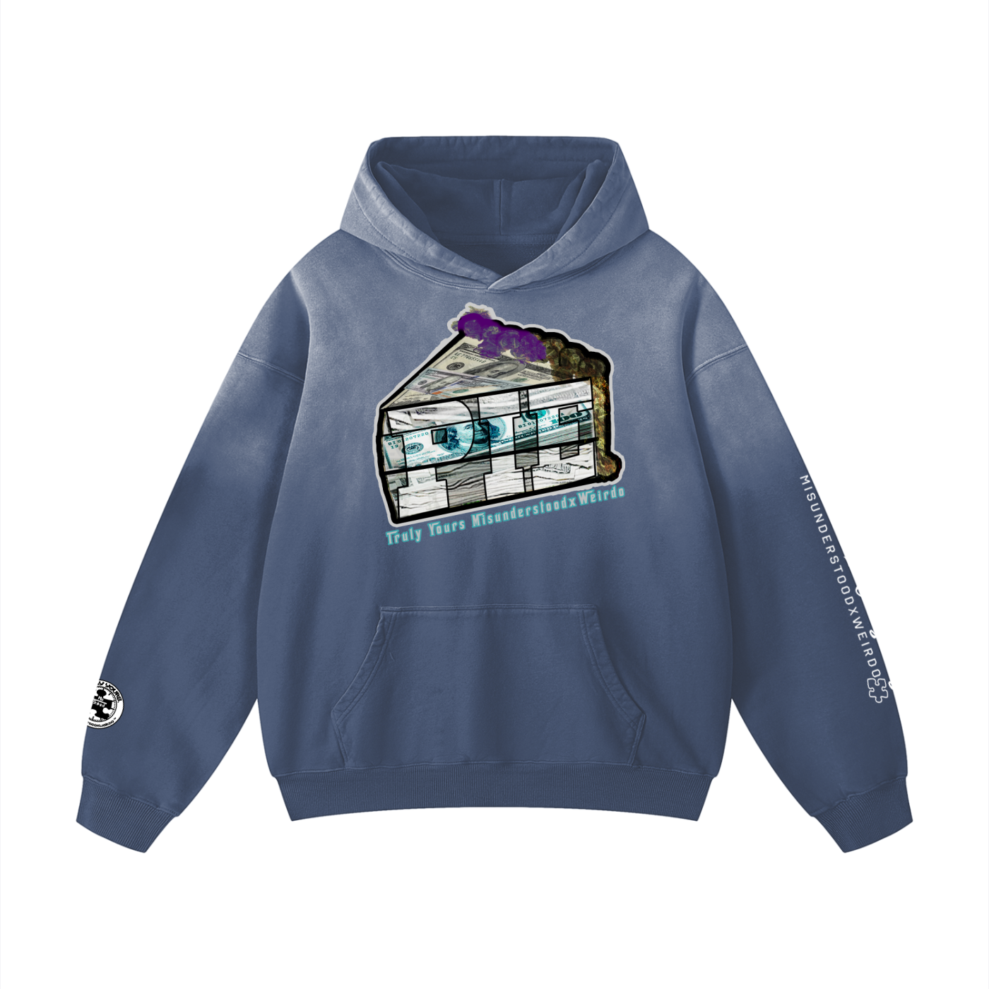 P.I.E "100" Heavy Weight Oversized Sun faded Hoodie