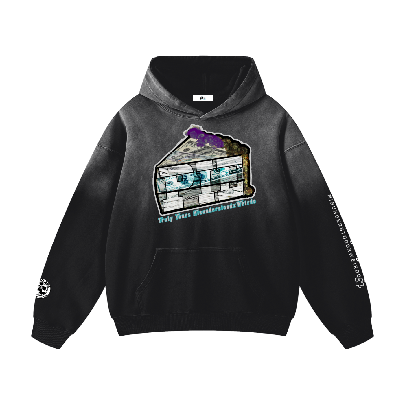 P.I.E "100" Heavy Weight Oversized Sun faded Hoodie